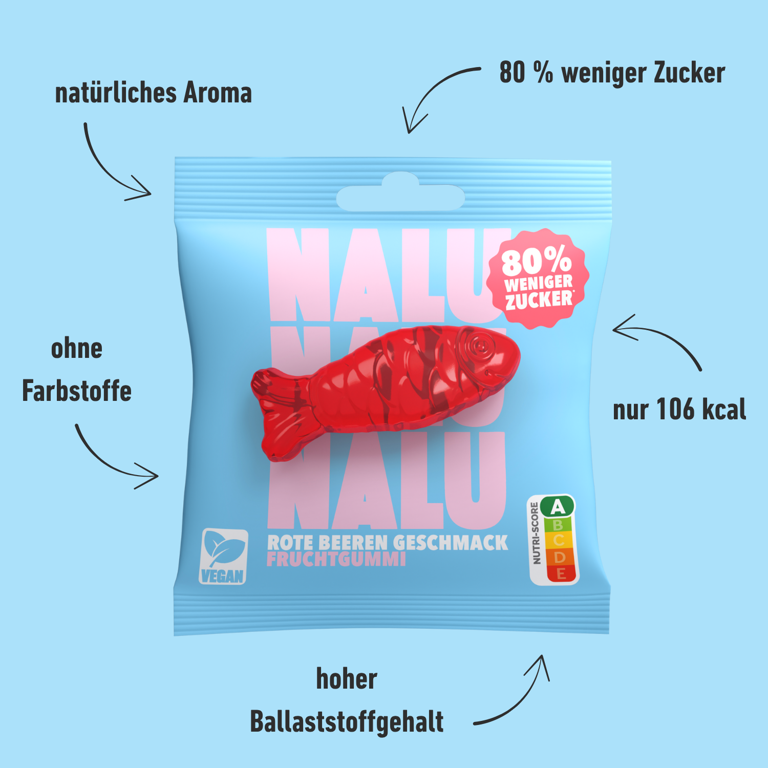 Rote Beeren Fisch (12 Beutel)