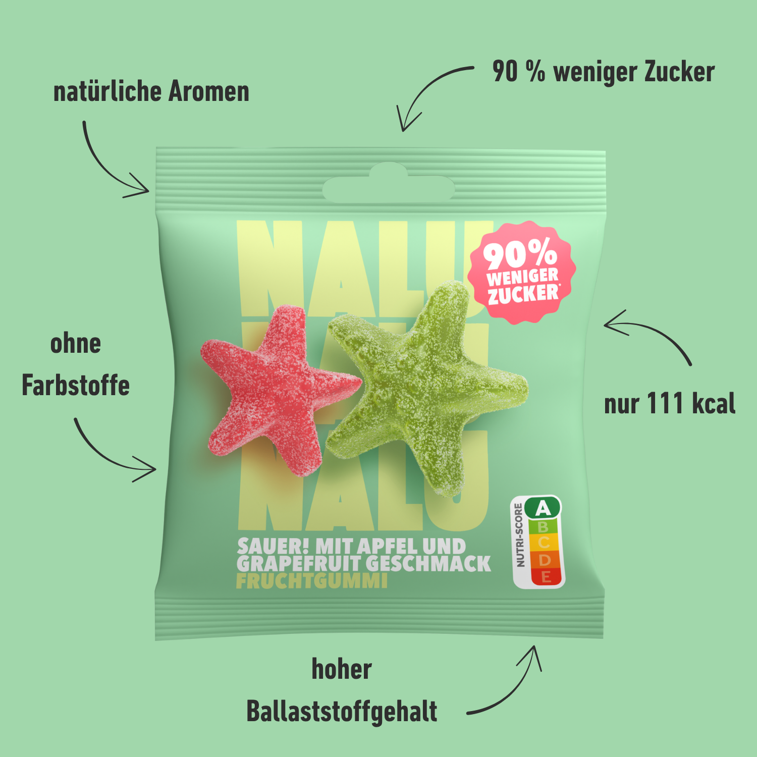 Apfel & Grapefruit Saure Seesterne (12 Beutel)