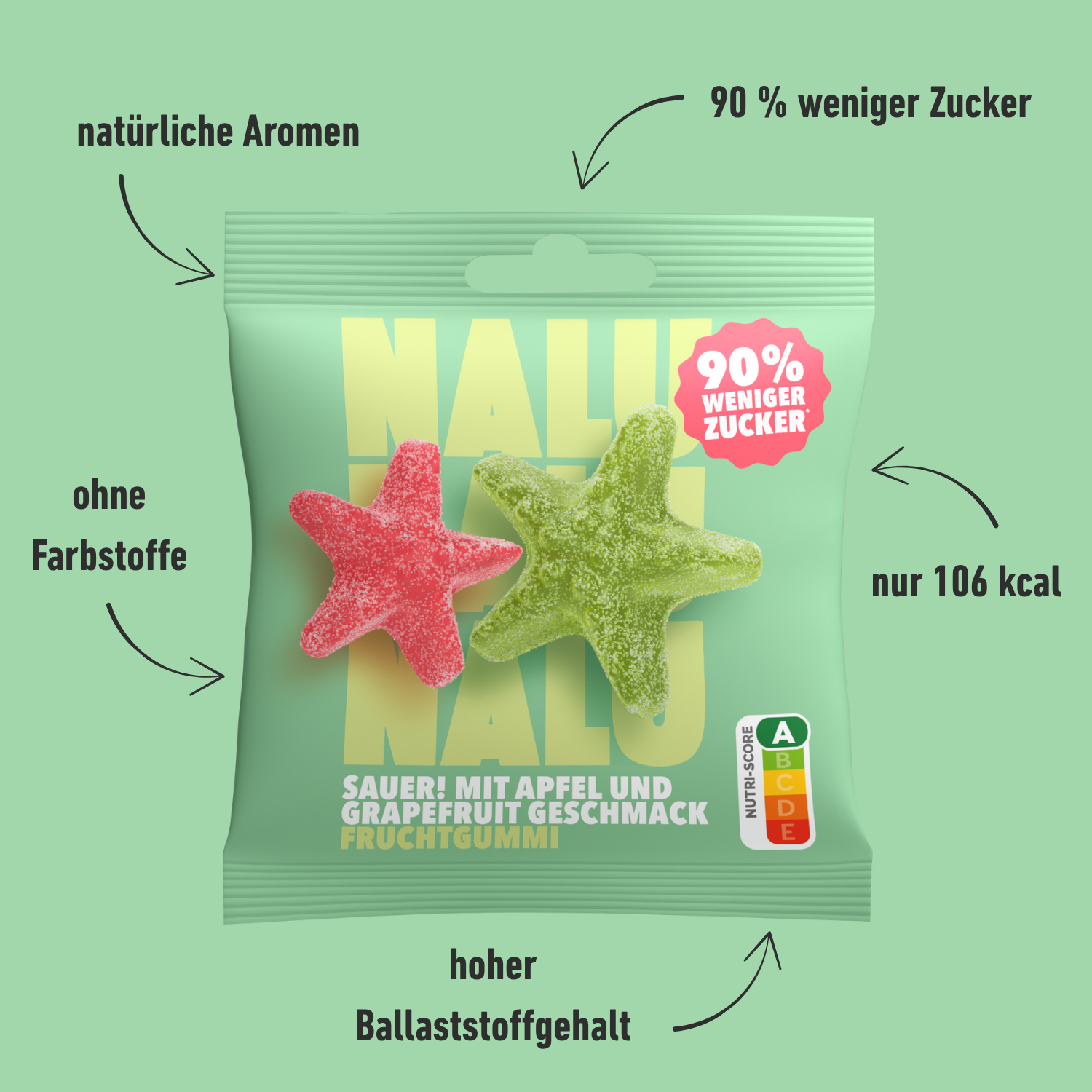 Apfel & Grapefruit Saure Seesterne (12 Beutel)